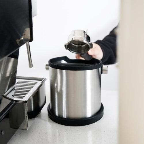 watchget Knock Box, Coffee Knock Box, Knock Box, Coffee Grounds Bucket, Large Capacity 1.8L, Removable Stainless Steel, for Home and Commercial Use, S