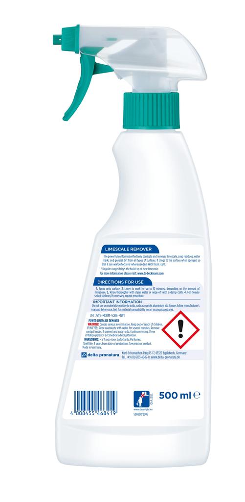 Dr. Beckmann Nettoyant Haute Performance Anti-Calcaire, 500 ml | Élimine jusqu'à 99,99% du Calcaire | Aide à Prévenir la Formation de Nouveau Calcaire | Dur