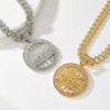 Da Vinci Rhinestone Pendant with Cuban Chain - European & American Style Hip Hop Jewelry