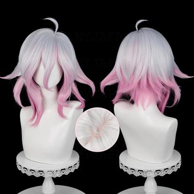 Briar Peruka Cosplay Gra LOL Briar Krótka Szara Różowa Gradient Odporne na Ciepło Włosy Syntetyczne Peruki na Imprezę Halloween + Czepek pod Perukę