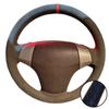 Auto Interior Accessories Hand Stitched Perforated Soft Suede Leather 2008 - 2010 Steering Wheel Cover For Hyundai Elantra
