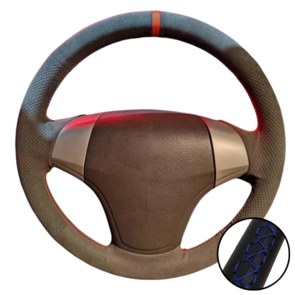 Auto Interior Accessories Hand Stitched Perforated Soft Suede Leather 2008 - 2010 Steering Wheel Cover For Hyundai Elantra