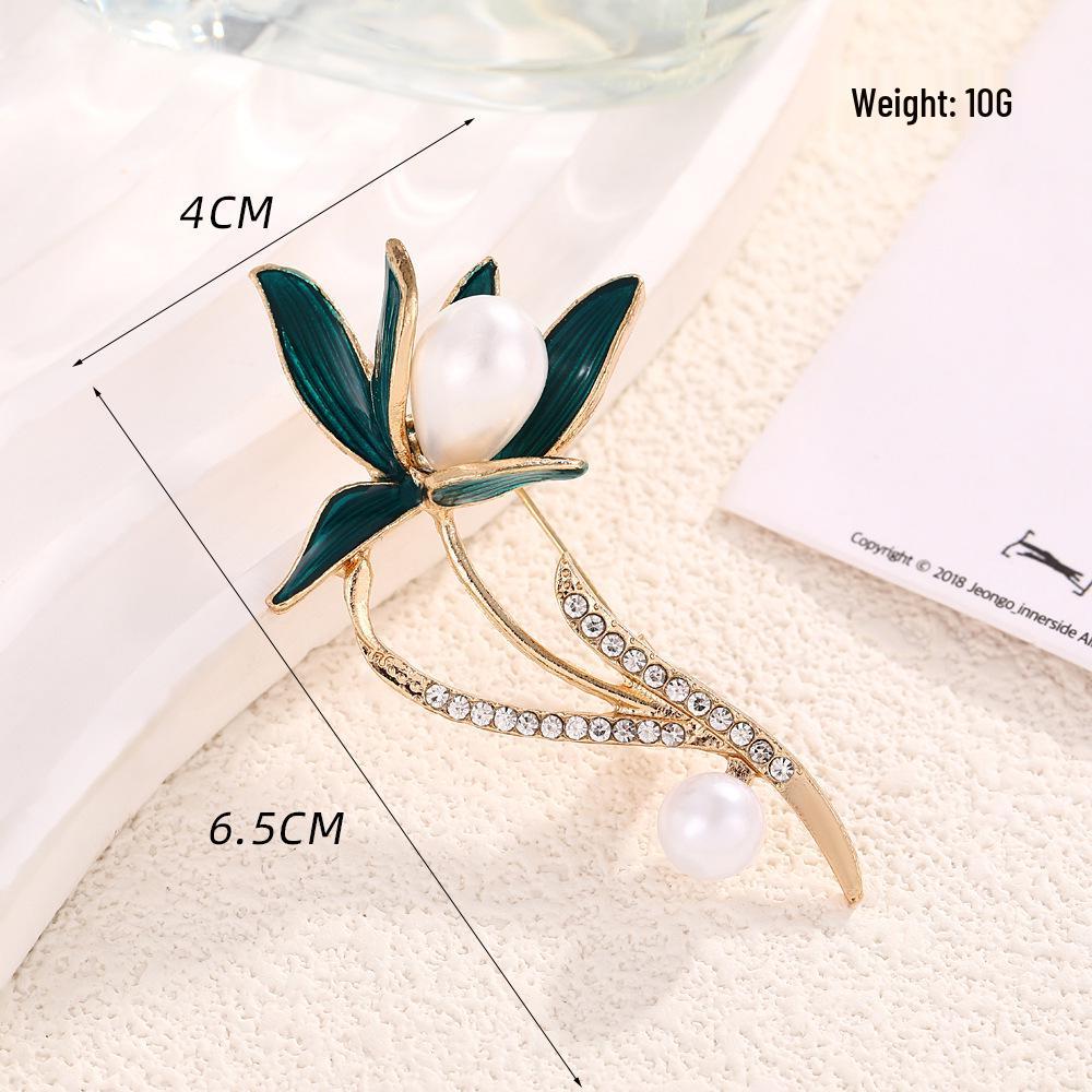 Spilla Vintage Peonia Perla - Spilla alla Moda Anti-Esposizione