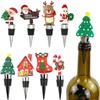 Merry Christmas Wine Bottle Stopper Bar Party Decoration Crafts PVC Preservation Wine Cork Xmas Tree Snowman Fresh-keeping