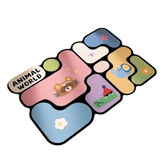 Colorful Puzzle Bathroom Rug Quick Dry Super Absorbent Bath Mat Anti-slip Washable Bath 40x60cm F