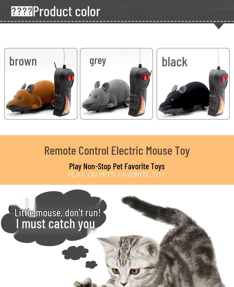Novel Remote Control Mouse Cat Teaser Toy - Infrared Simulator Animal Electric Toy
