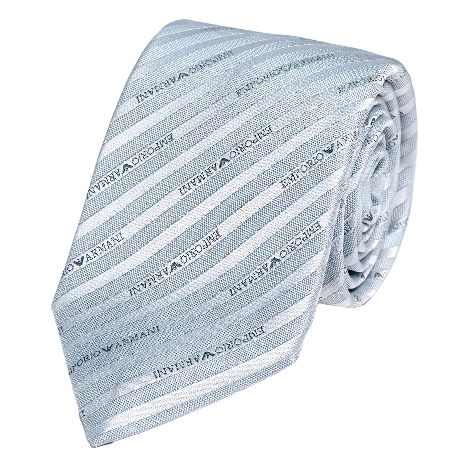 

Мужской галстук Emporio Armani Sky Name, ширина 7,5 см, 100% шелк, синий, логотип, Италия, [Б/У]