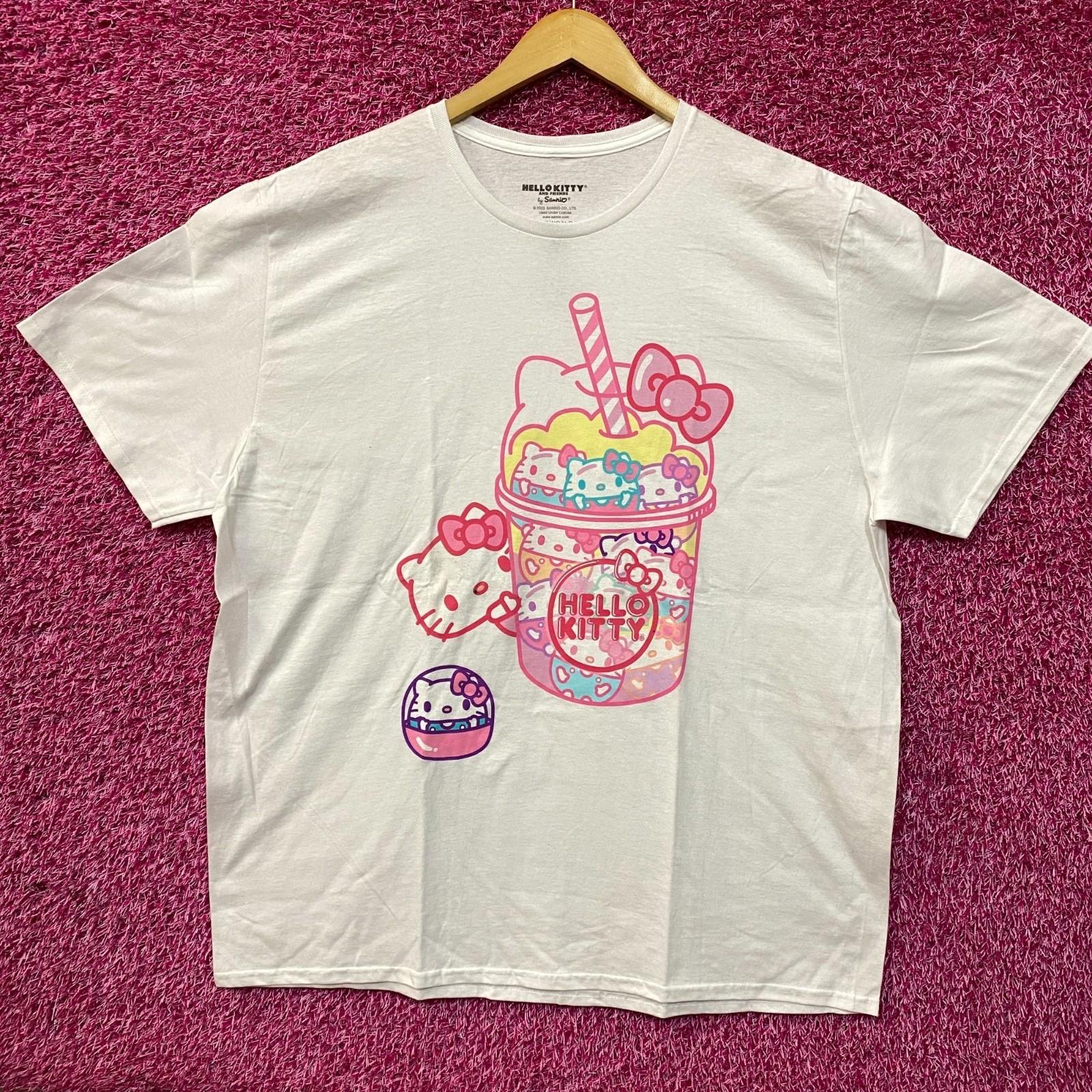 Футболка с графическим дизайном Sanrio Hello Kitty Boba Tea Kawaii 3XL