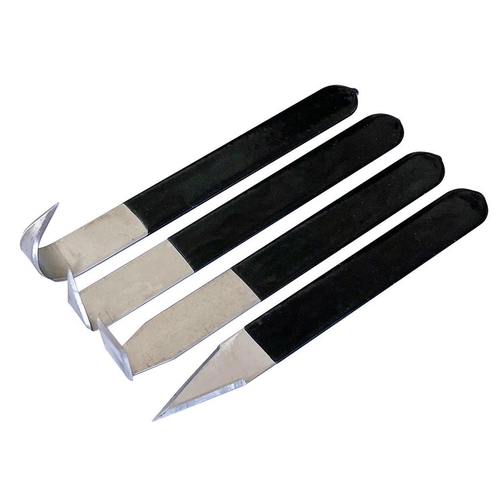 4-Piece Pottery & Clay Trimming Tool Set: Includes Sculpting Tools, Clay Scraper, Plaster Carving Knife, and Model Trimming Knife