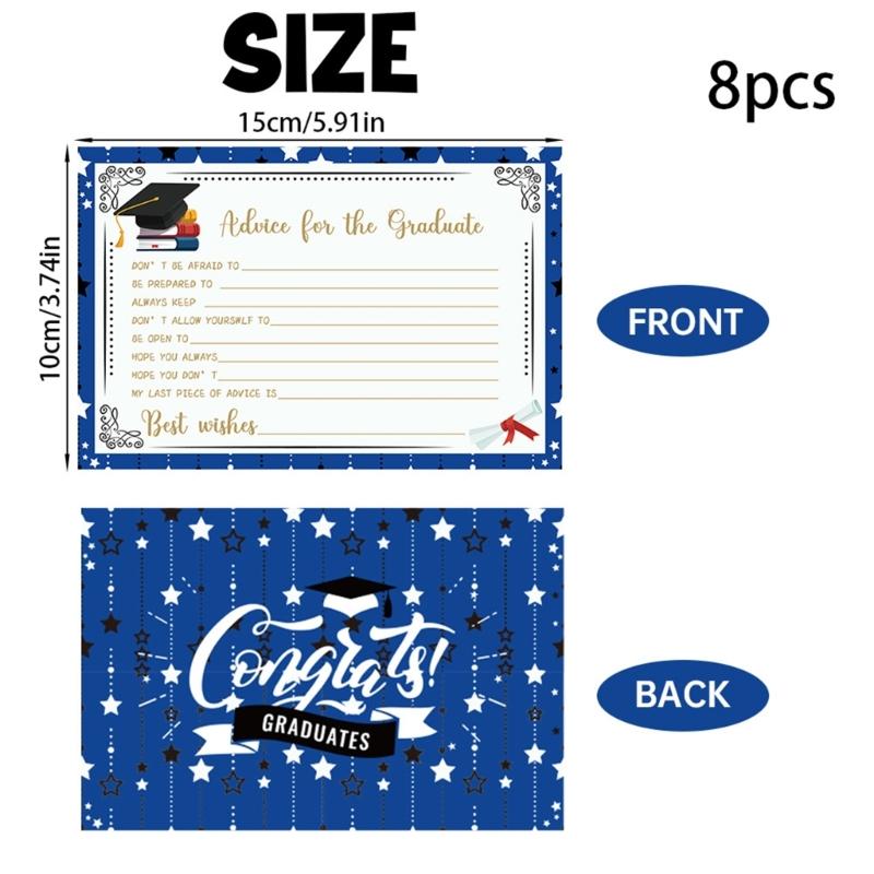 8Pcs Elegant Graduation Greeting Cards High Quality Paper Card Greeting Card Ideal For Expressing Congratulation