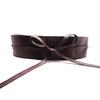 Fashion Color Faux Solid Belt Wrap Leather Waist Tie Wide Corset Dress Decor