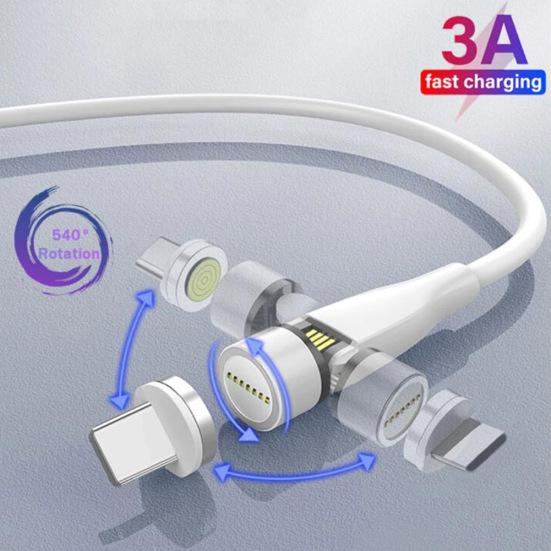 

OLAF Вращающийся магнитный разъем Micro USB Type C Зарядный кабель для iPhone Android