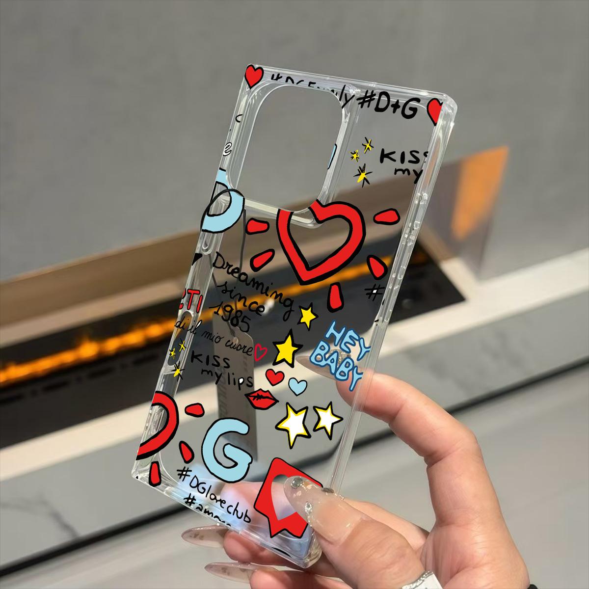 

Clear Square Back Tube Case Protection For iPhone 15 Plus 12 13 16 ProMax 14 Pro Max 11 Anti-Oxygen,Love Letters Pattern Casing iphone 11 ProMax
