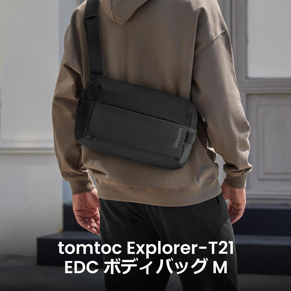 Taška na tělo Velká Kompatibilní s iPad Pro M5 Air 11 Taška na Černá [tomtoc] Jednoramenná Pánská, Taška, Kapacita, Crossbody, Vodoodpudivá, Lehká,