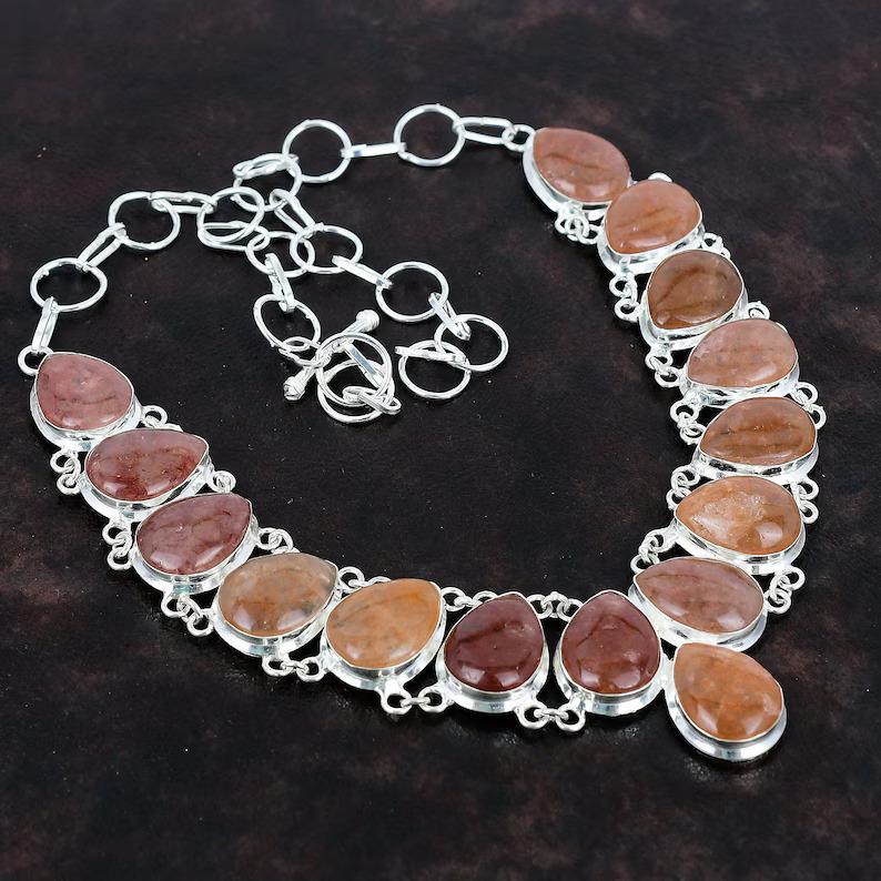 

Ожерелье-подвеска из стерлингового серебра 925 пробы с клубничным кварцем и подвеской длиной 18 дюймов