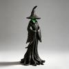 Resin Witch Statues and Figurines Halloween Hooded Character Statue with Integrated Lighting, Hand-Detailed Dark Body and Flowing Robe for Shelf,