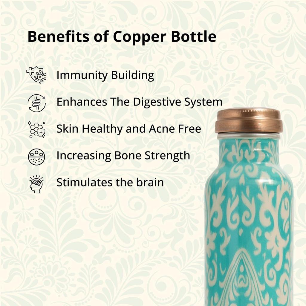 Pure Copper Water Bottle (1 Litre) | Leakproof | Pure Copper Water Bottle | Tamba Bottles | Authentic Copper Bottle | Durable Copper Bottle