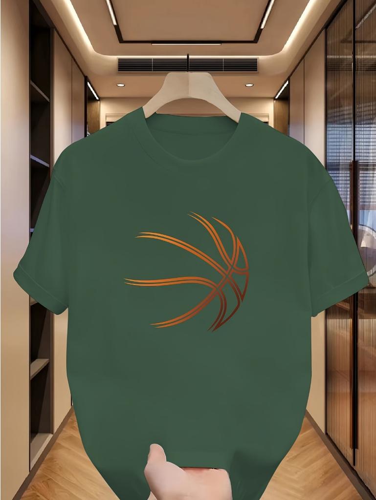 T-shirt da uomo alla moda con stampa di pallacanestro