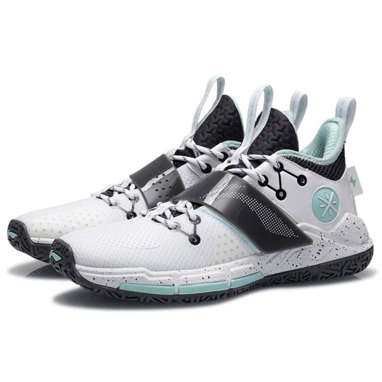 Li Ning Wade Block Textile, Synthetic Leather Cushioning Slip Resistant Abrasion Resistant Coverage Support Low Top ABPR065-1