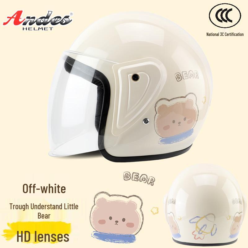 Universal 3C Certified Motorcycle Helmet for All Seasons - Cute, Safe, Sun-Protected, Unisex Half Helmet for Summer and Fall/Winter