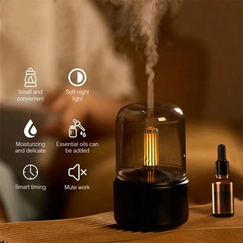 120ml Large Water Tank Capacity Aroma Diffuser Portable Air Humidifier Electric USB Candlelight Air Purifier