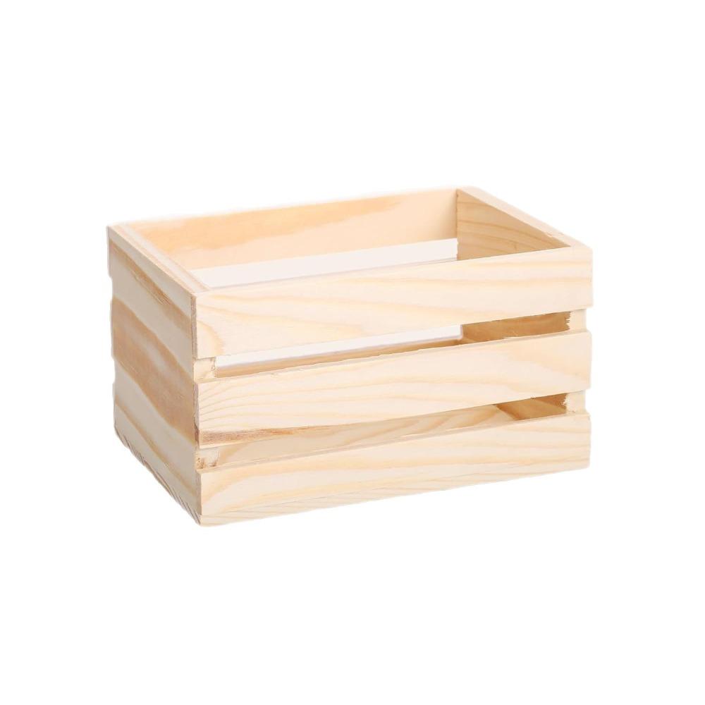 1pc Wooden Dollhouse Wooden Crate Multi-Size Dollhouse Tiny Box  Dollhouse Scene Accessories 12.5x8.8x7cm
