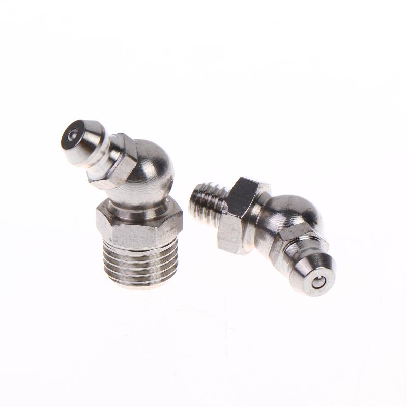 5/10Pcs Ss201 Ss304 Metric External Thread Straight Elbow Type Grease Nipple For Grease Gun Stainless Steel Grease Nipple