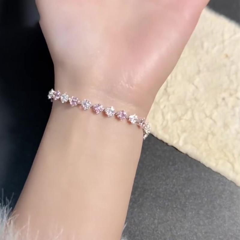 Light Luxury Geometric Zircon Square Bracelet For Women With Cubic Zirconia Jewelry