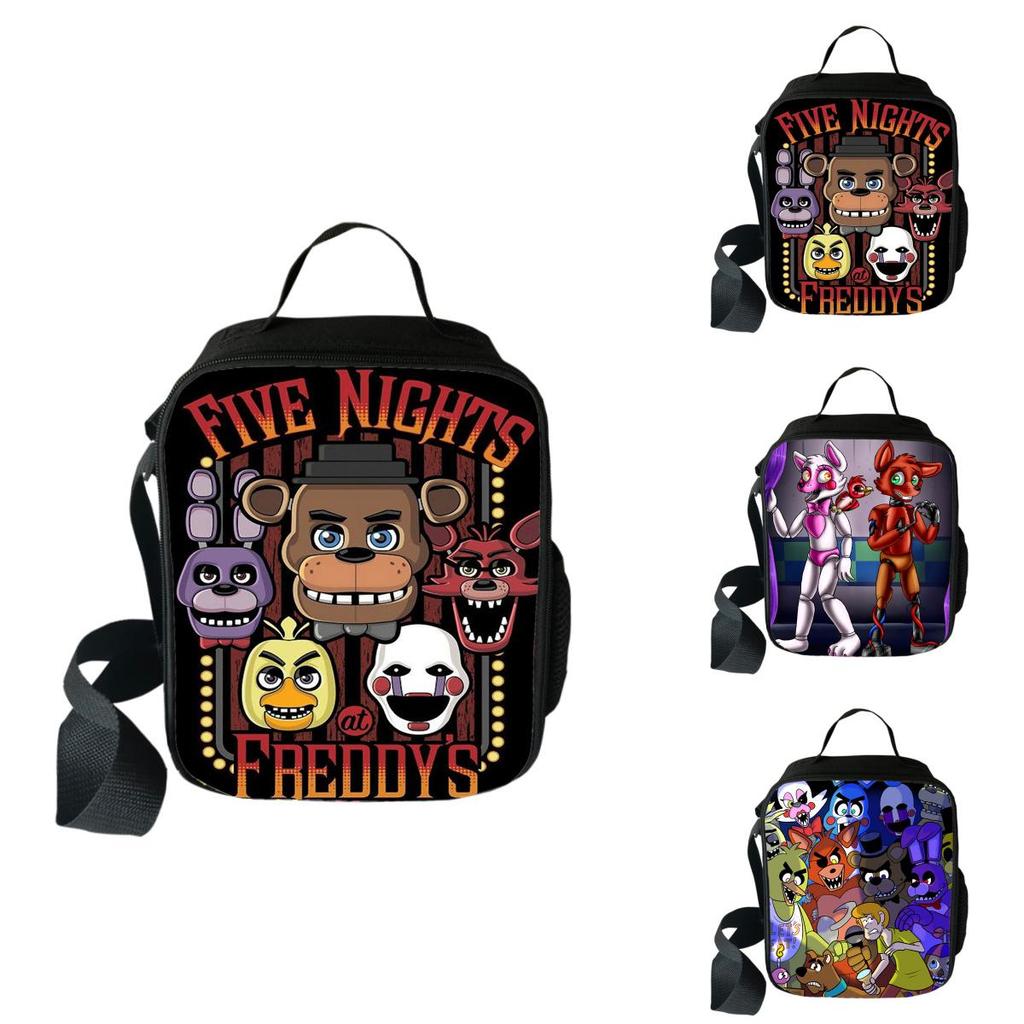 Large Capacity Five Nights At Freddy's 3d Printed Insulated Lunch Bag For Versatile Use