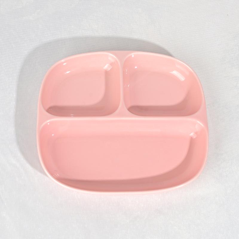 Dětský roztomilý makaronový keramický dělený talíř - Perfektní jídlo pro hubnutí a suvenýrový dárek pro dívky