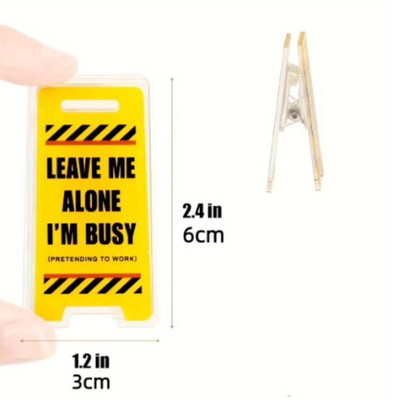 Acrylic Desk Sign "Leave Me Alone, I'm Busy" - Humorous Office Decor, Unisex Gift for Coworkers, Versatile Room Decor