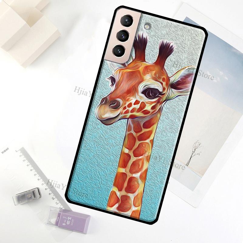 Cute Cartoon Giraffe Case For Samsung Galaxy S23 Ultra Note 20 10 S9 S10 Plus S20 S21 FE S22 Ultra Phone Cover