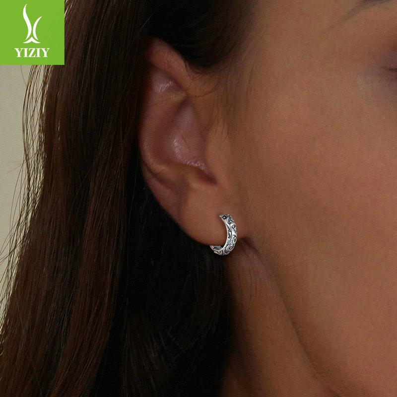 S925 Sterling Silver Earrings Women'S, Personalized High-End Zircon Ring Earrings Jewelry