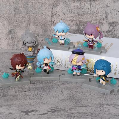 Genshin Impact Figure Paimon Zhongli Klee Statues Cute Anime Genshin Action Figurine Sculpture Room Decoration Desk Accessories