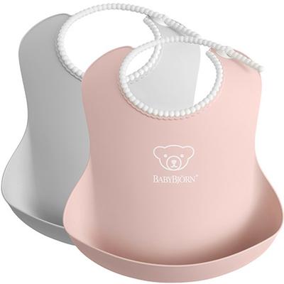 Babybjorn Baby Bib Bib, Gray, Powder Pink, 2 Pieces, 1 Piece