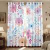 Set Of 2 Colorful Spring Flowers Perforated Curtains Multi Size Living Room Home Insulation Decoration Easy Installation Darkening Made Polyester