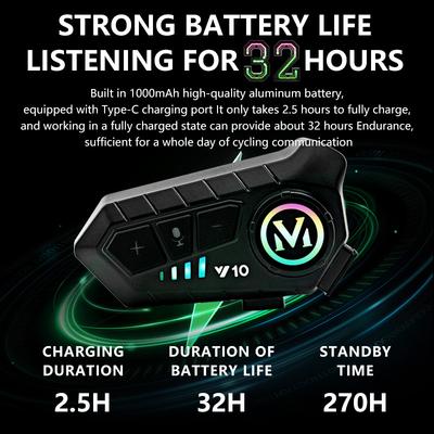 Motorcycle Helmet Headset Bluetooth 5.3 Motorcycle Waterproof Earphone Wireless Hands-free Call Phone Kit Music Player Speaker