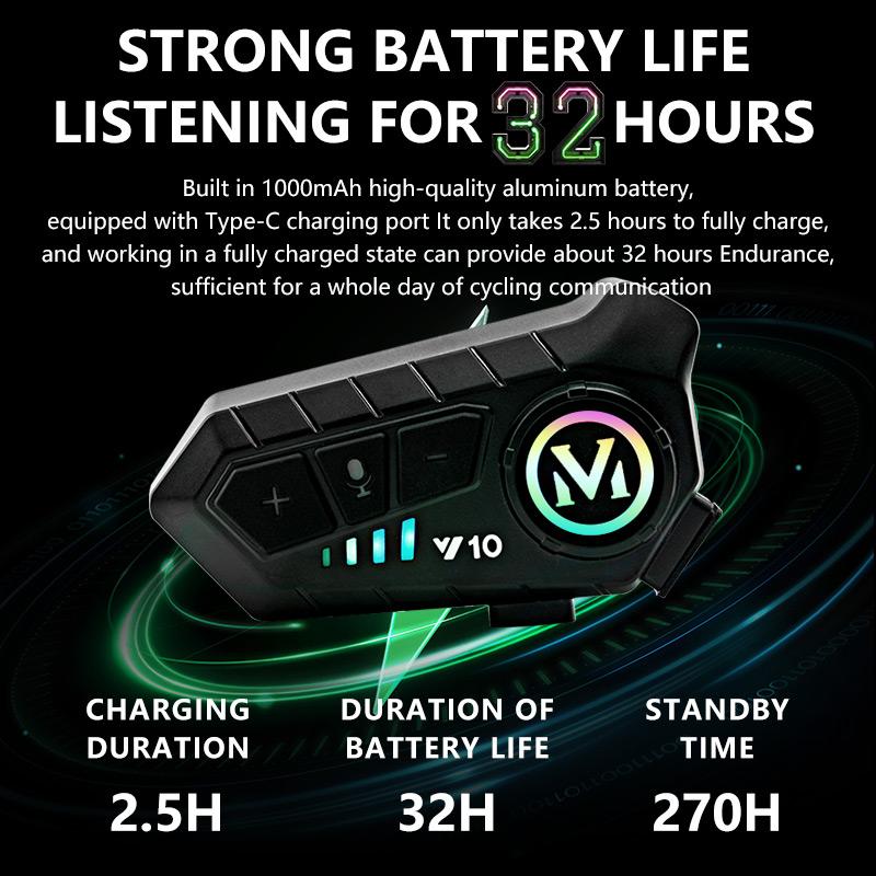 Motorcycle Helmet Headset Bluetooth 5.3 Motorcycle Waterproof Earphone Wireless Hands-free Call Phone Kit Music Player Speaker