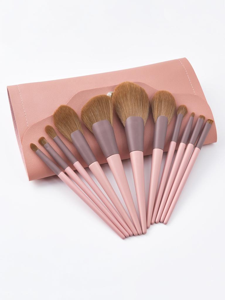 11pieces Pink Makeup Brush Set Essential Cosmetic Tools High Quality Synthetic Hair Foundation Powder Eye Cosmetic Brushes