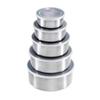 5Pcs/set Salad Bowl Stackable Stainless Steel Mixing Set with Lid Storage Bowl Whisking Bowl for Serving/Cooking/Baking/Storage.