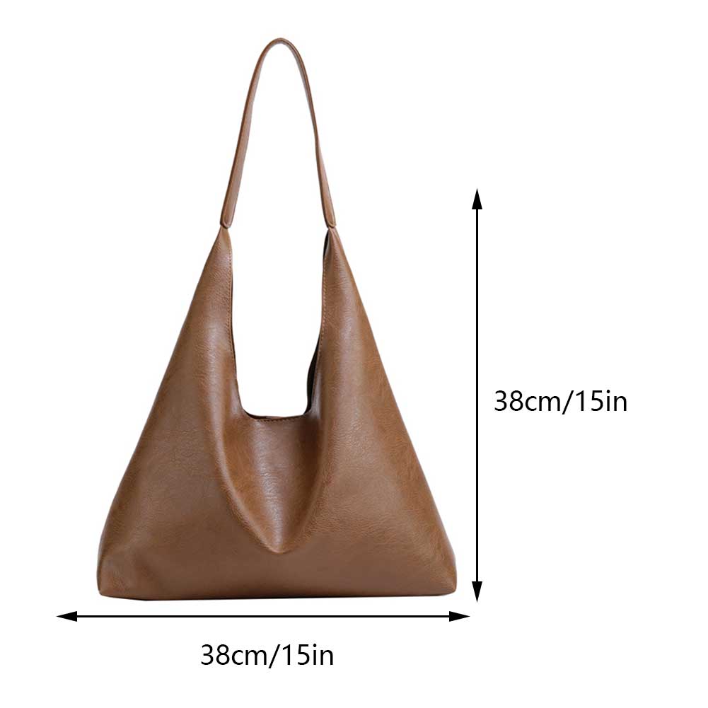 

PU Soft Leather Tote Bag Large Capacity Women Big Shoulder Bag Female Simple Underarm Bag Hasp Closure Casual Commuting Bag коричневый