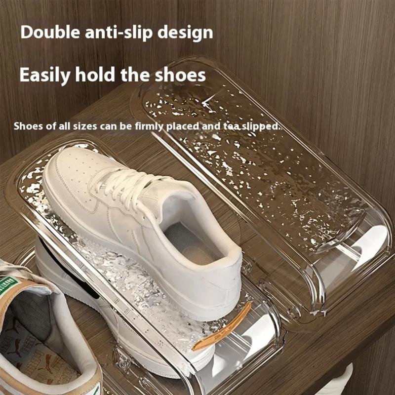 Double-layer Adjustable Shoe Organizer Space Saving Footwear Support Slot Cabinet Closet Stand Shoes Storage Rack Shoebox