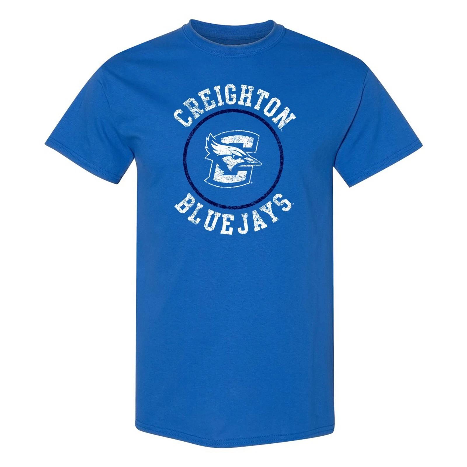 Creighton Bluejays Distressed Circle Logo T-Shirt - Royal 3XL
