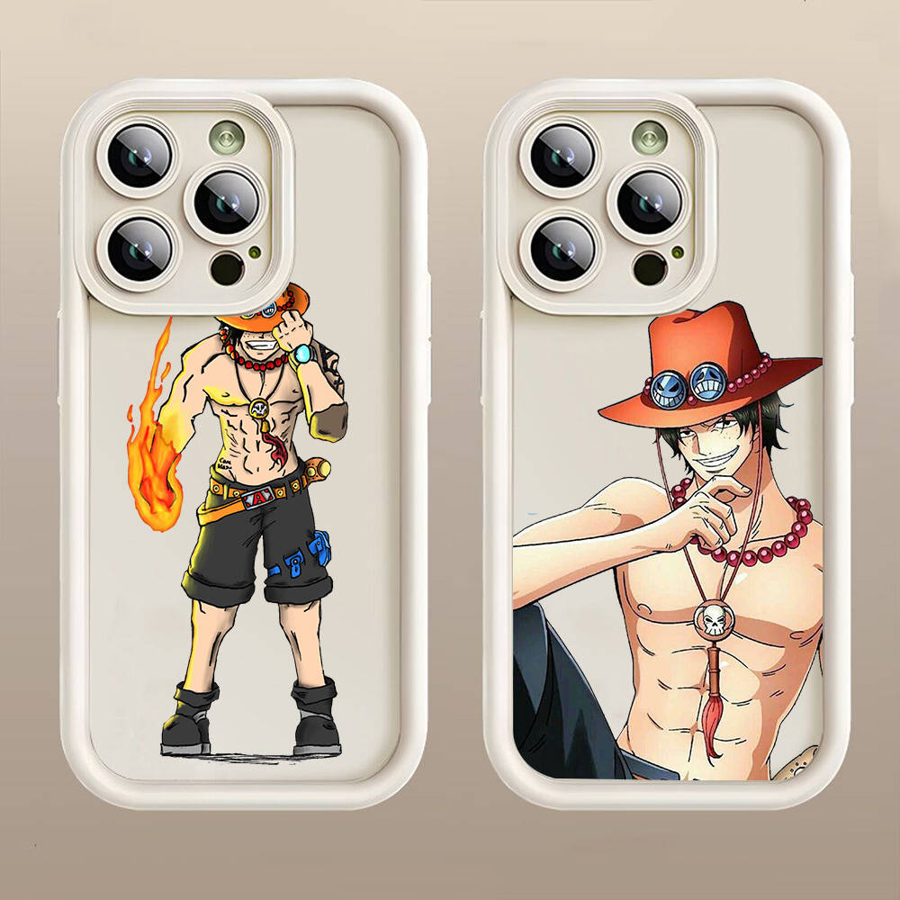 D-39 One Piece Ace  Case for iPhone 15 14 13 12 8 Plus Samsung S24 S23 Ultra A04S A05S Huawei P40 P50 P60 Nova 11 Pro Max OPPO A17K Reno 10