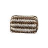 Korean Vintage Plush Striped Makeup Bag Set Retro Fashion Travel Cosmetic Case For Girls Large Capacity Cosmetics Organizer