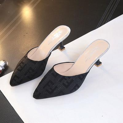 Fashion Bag Head Cool Slippers Women Wear Thin Heels Fairy Wind Pointed High Heels Women's Shoes New In Spring and Summer 2025