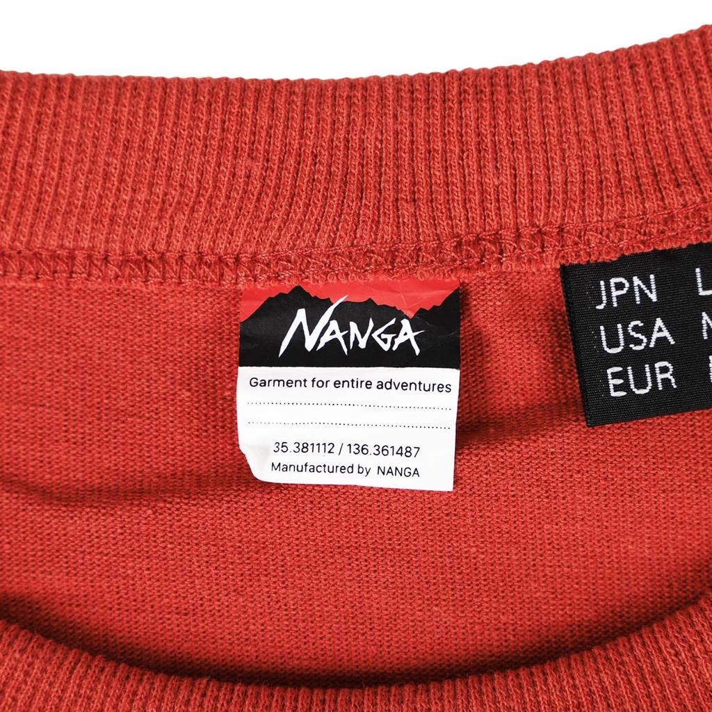NANGA Men's ECO HYBRID BOX LOGO Long Sleeve T-Shirt, White, Size L