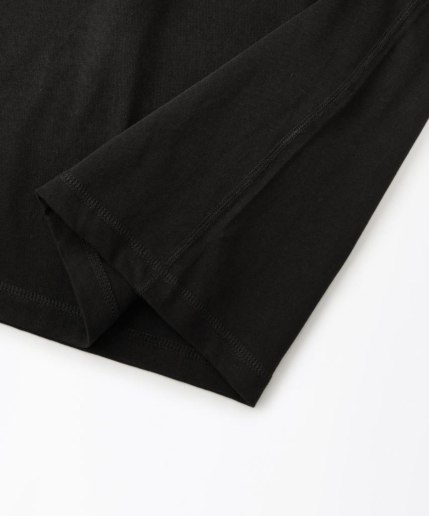 OUTSTANDING Henley Neck Half Sleeve Tee_Black