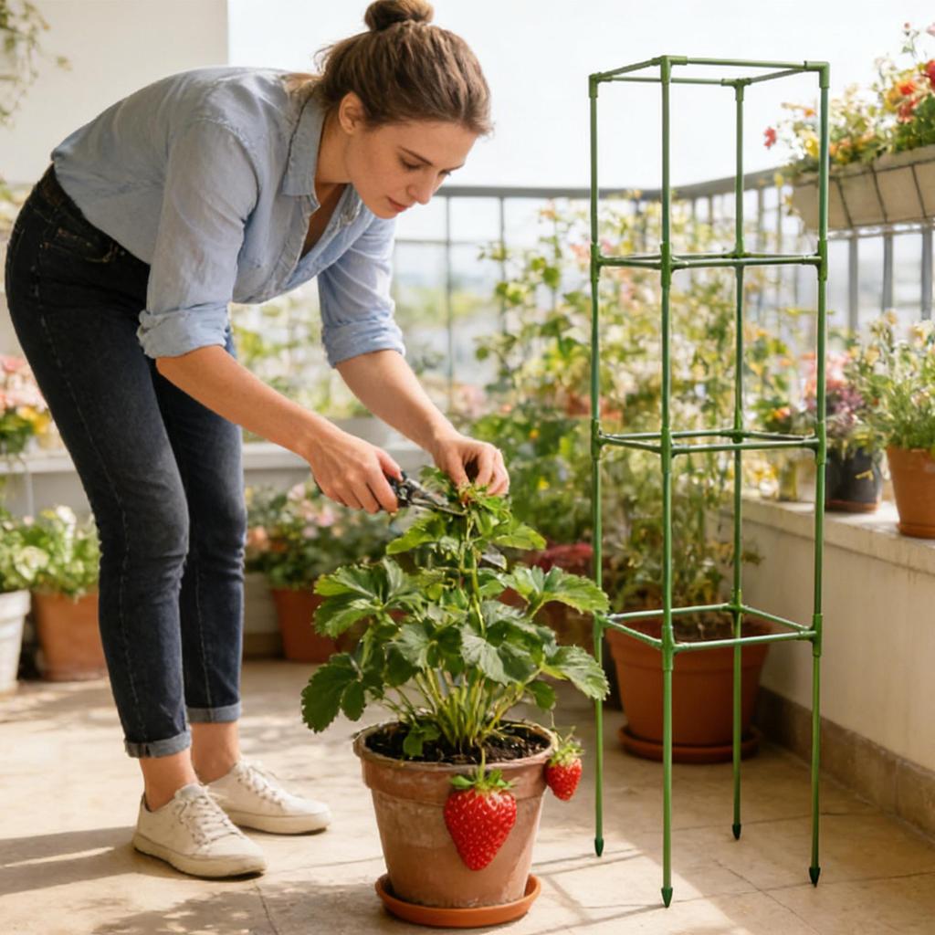 Tomato Cage Stand 64 Inch Square Stakes Cucumber Trellis Plant Cage Support Climbing Vegetable Plant Support Pole Flower Stand