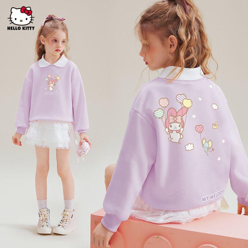 Girl Melody Style Print Sweatshirt 2025 New Arrival Casual Western Style Teenager Clothing Spring Clothing Top Kids Fashion Clothes